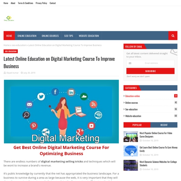 Latest Online Education on Digital Marketing Course To Improve Business