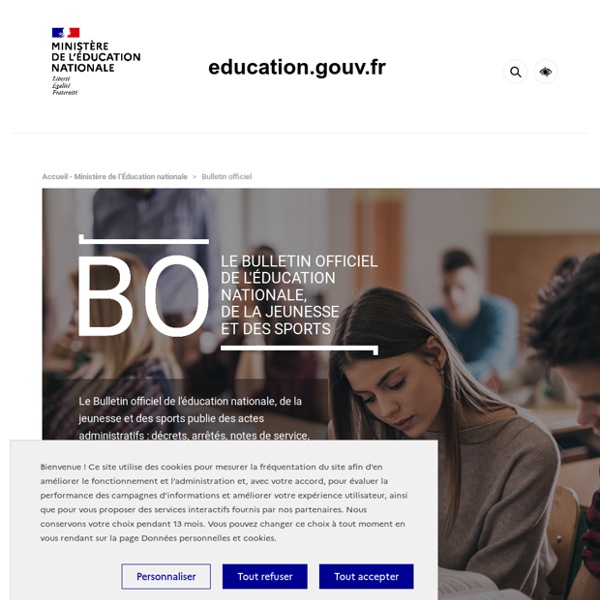 Le Bulletin officiel de l'éducation nationale, de la jeunesse et des sports