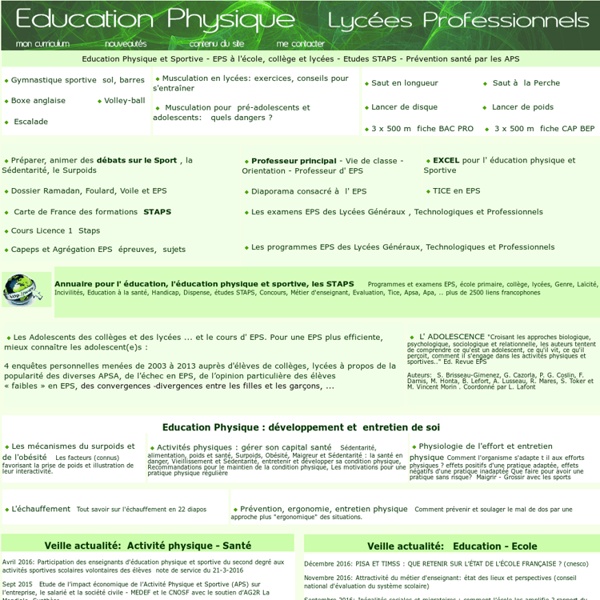 Education Physique et Sportive musculation,gymnastique,escalade,staps