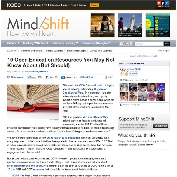 10 Open Education Resources You May Not Know About (But Should)