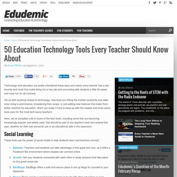 50 Education Technology Tools Every Teacher Should Know About