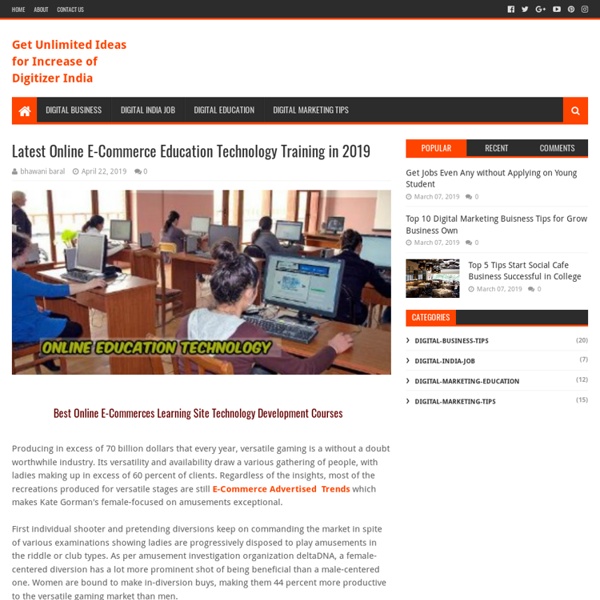 Latest Online E-Commerce Education Technology Training in 2019