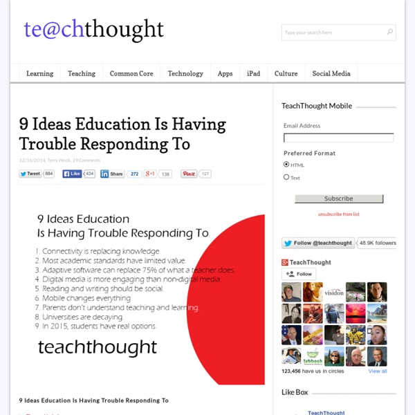 9 Ideas Education Is Having Trouble Responding To