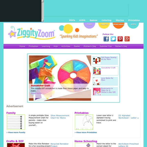 Kids Educational Website with online Family fun crafts, games, printables & online parenting blog.