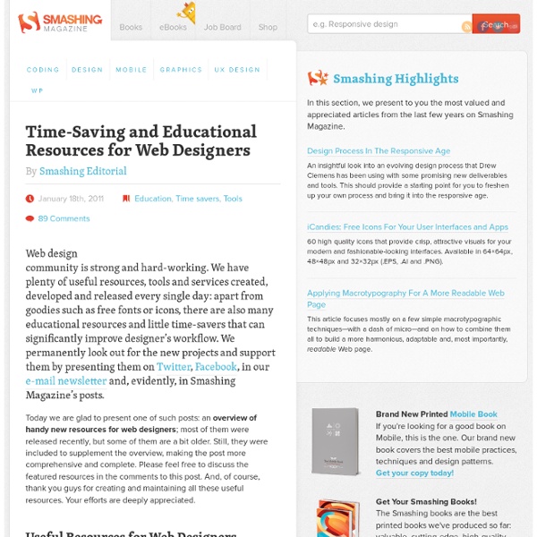 Time-Saving and Educational Resources for Web Designers - Smashing Magazine