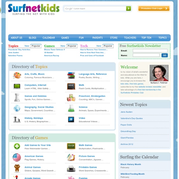 Surfing the Net with Kids: Educational site reviews and kids games