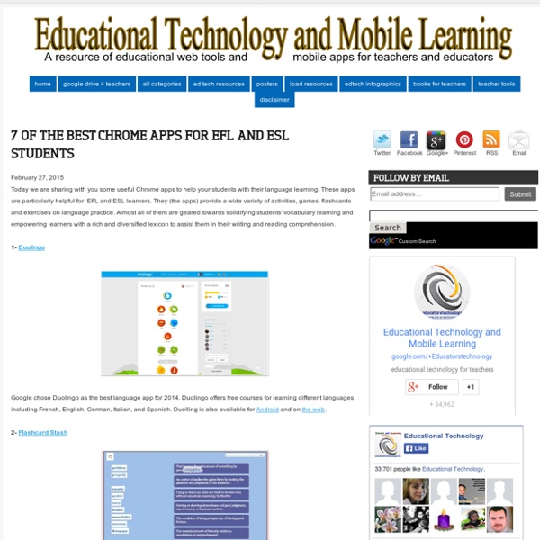 Educational Technology and Mobile Learning: 7 of The Best Chrome Apps for EFL...