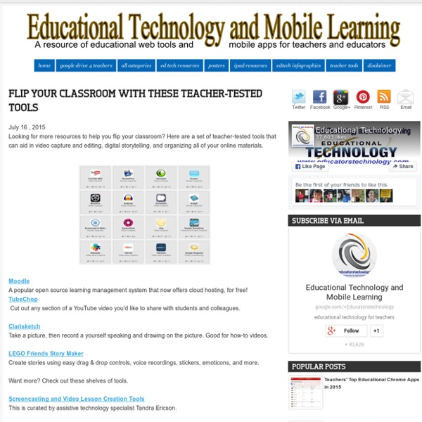 Educational Technology and Mobile Learning: Flip Your Classroom with These Teacher-tested Tools