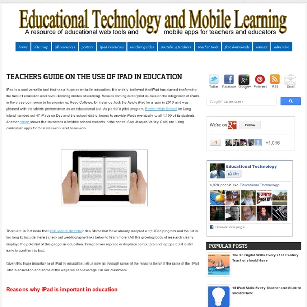 Teachers Guide on The Use of iPad in education
