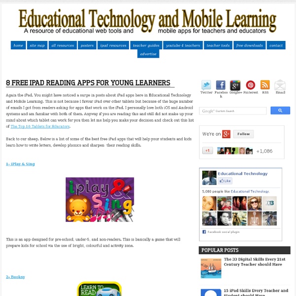 8 Free iPad Reading Apps for Young Learners