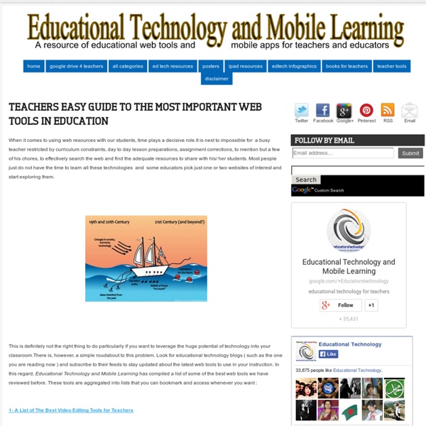 Educational Technology and Mobile Learning: Teachers Easy Guide to The Most Important Web Tools in Education