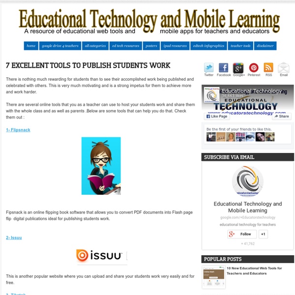 7 Excellent Tools to Publish Students Work