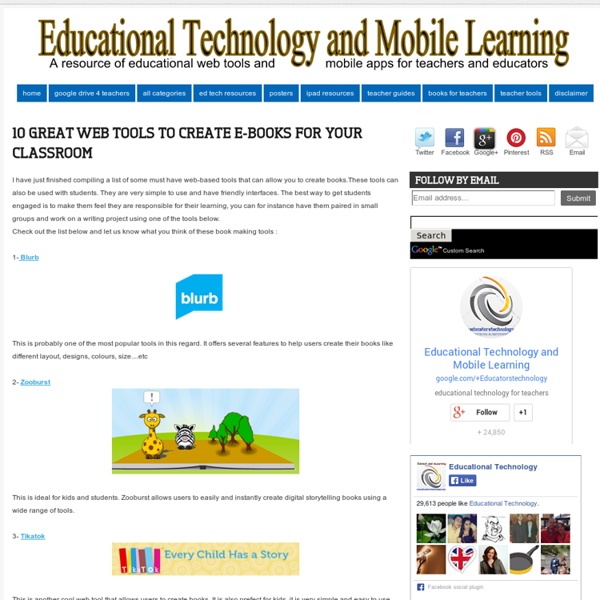 10 Great Web Tools to Create e-Books for your Classroom