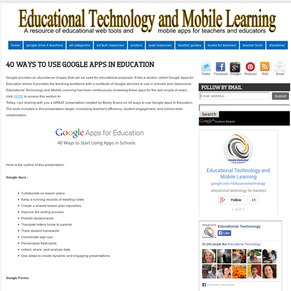 40 Ways to Use Google Apps in Education