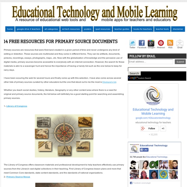 Resources for Primary Source Documents