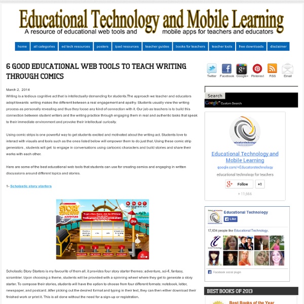 Educational Technology and Mobile Learning: 6 Good Educational Web Tools to Teach Writing Through Comics