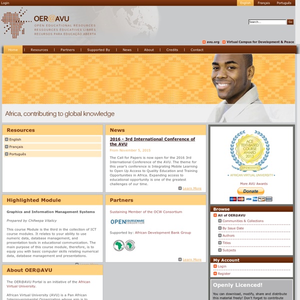 Open Educational Resources by the African Virtual University