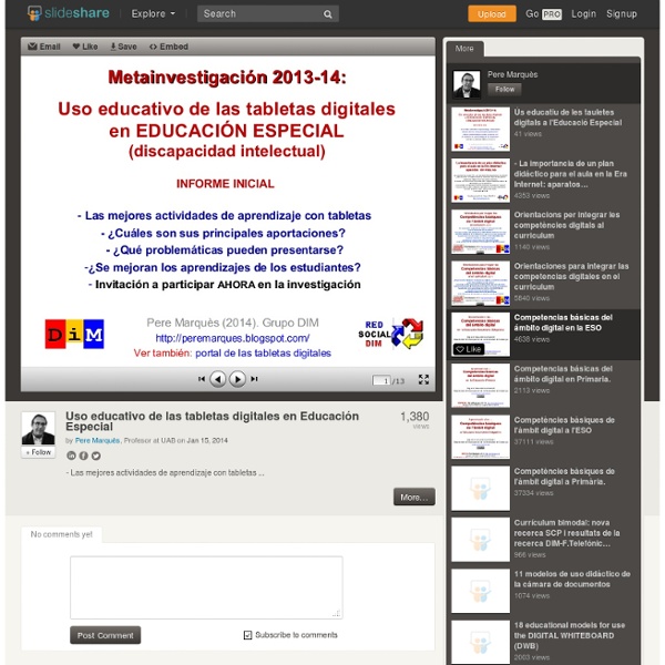 Uso educativo de las tabletas digitales en Educación Especial