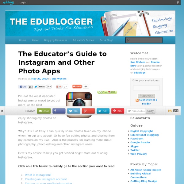 The Educator’s Guide to Instagram and Other Photo Apps