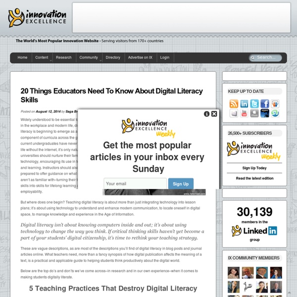 20 Things Educators Need To Know About Digital Literacy Skills