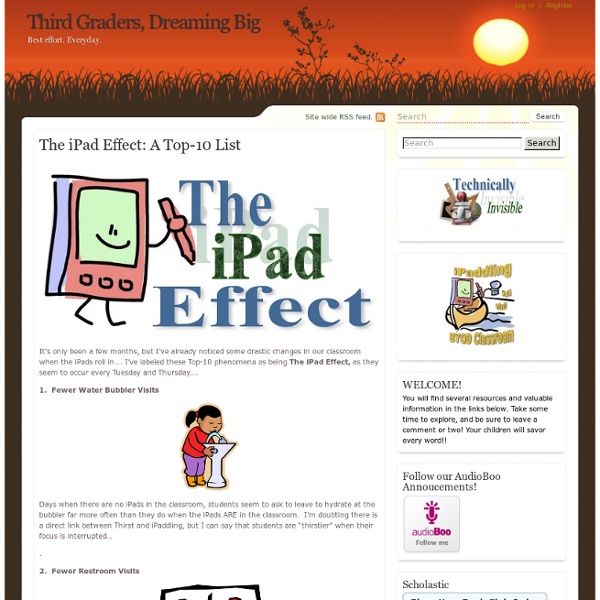 The iPad Effect: A Top-10 List » Third Graders, Dreaming Big