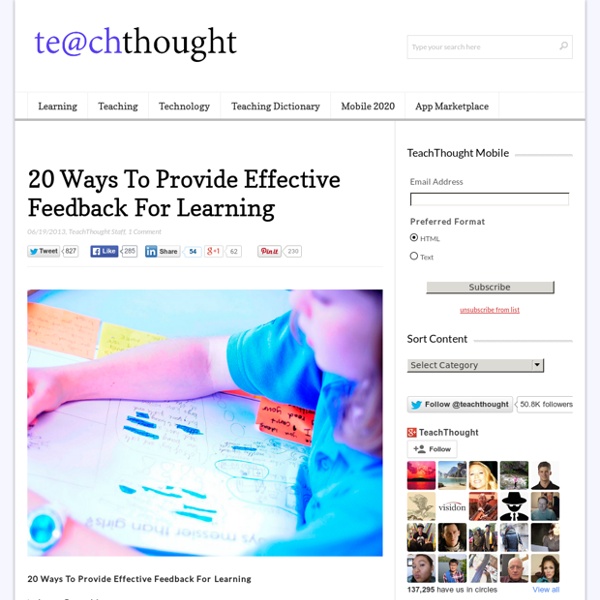 20 Ways To Provide Effective Feedback For Learning -