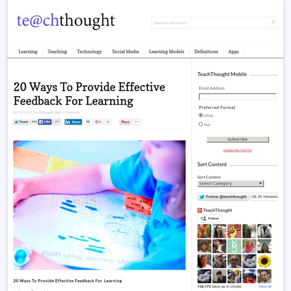 20 Ways To Provide Effective Feedback For Learning -