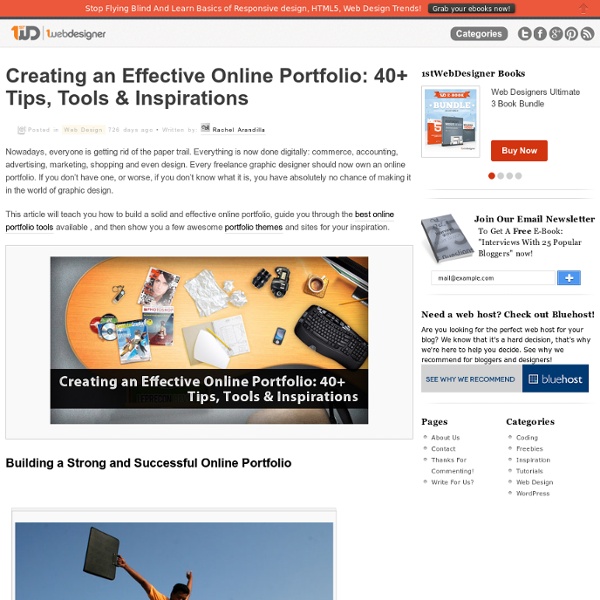 Creating an Effective online Portfolio: 40+ Tips, Tools & Inspirations