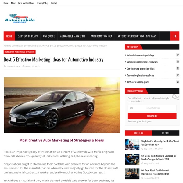 Best 5 Effective Marketing Ideas for Automotive Industry