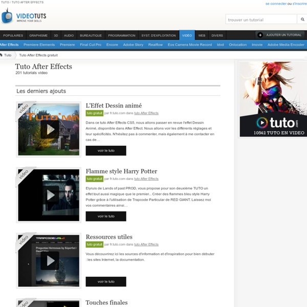 Tuto After Effects Gratuit : 201 tutoriels After Effects