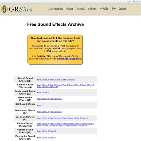Free Sound Effects FX Library, Free download GRSites Pearltrees