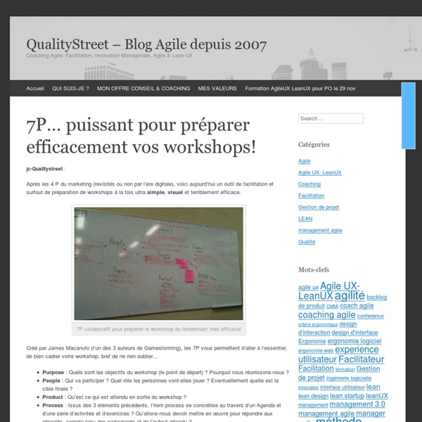 7P... puissant pour préparer efficacement vos workshops!