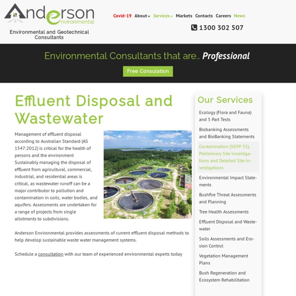 Effluent Disposal and Wastewater