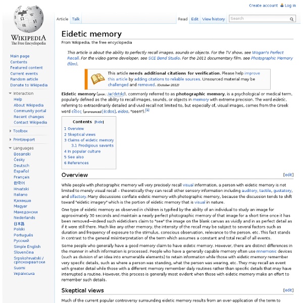 Eidetic memory -photographic memory
