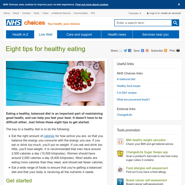 Eight tips for healthy eating