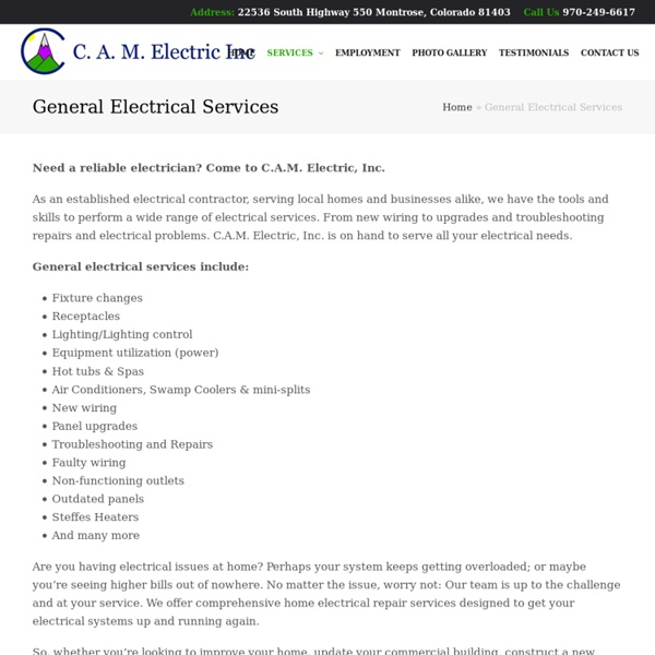 Residential Electrical Services in Ouray Co