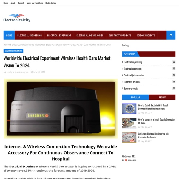 Worldwide Electrical Experiment Wireless Health Care Market Vision To 2024