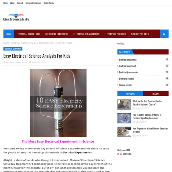 Easy Electrical Science Analysis For Kids