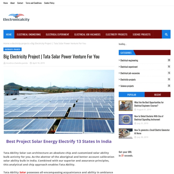 Tata Solar Power Venture For You