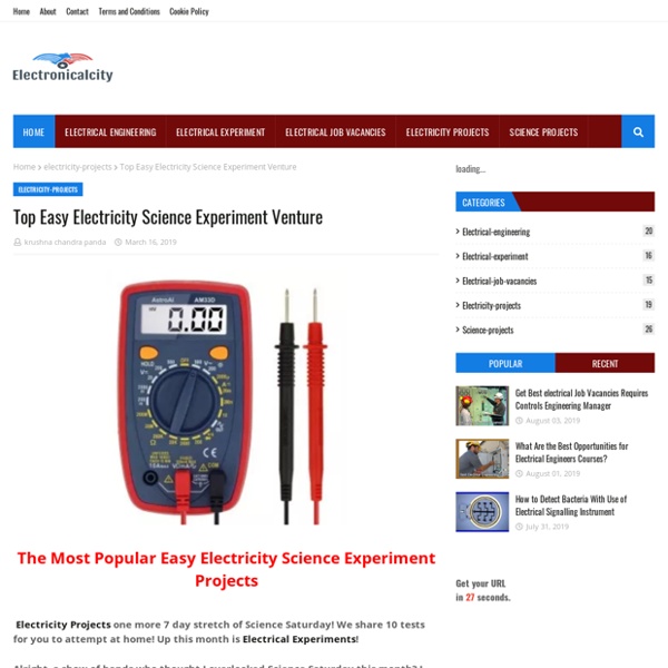 Top Easy Electricity Science Experiment Venture