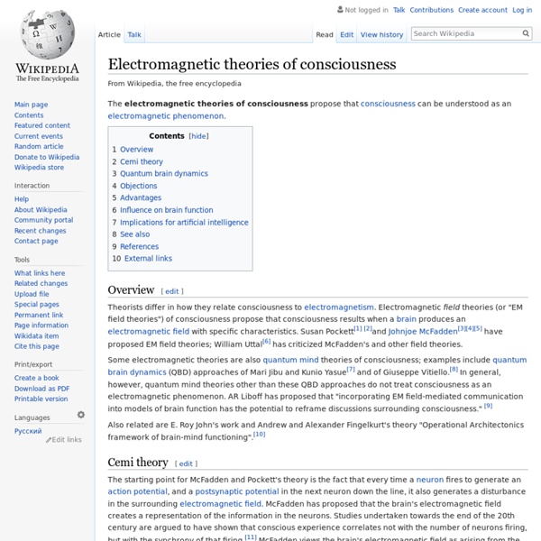 Electromagnetic theories of consciousness