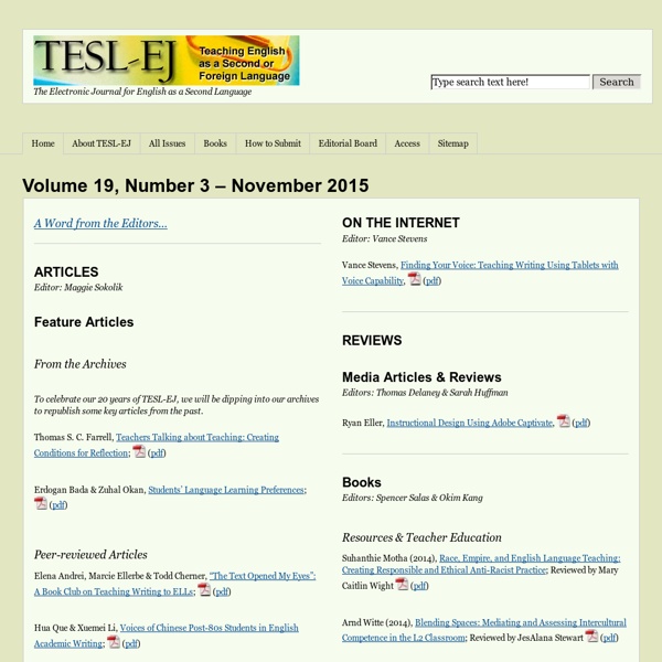 The Electronic Journal for English as a Second Language