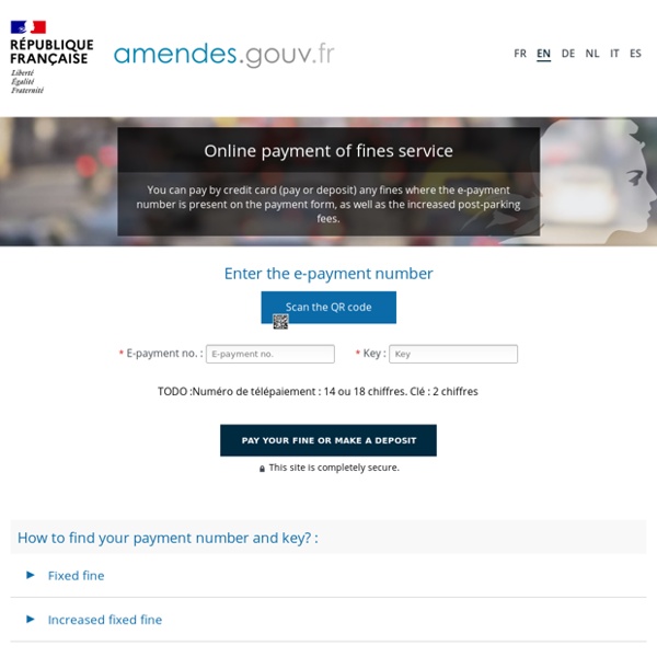 Amendes.gouv.fr : site officiel unique de télépaiement