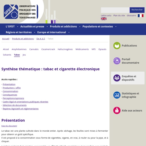 Tabac et cigarette électronique - Synthèse des connaissances