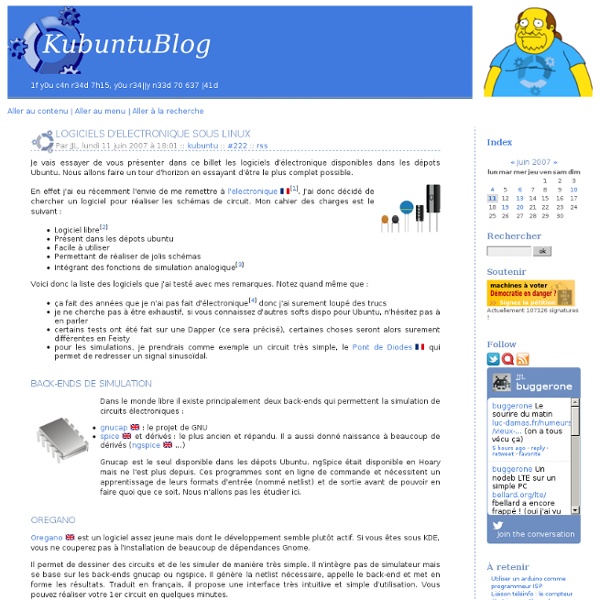 Logiciels d'electronique sous linux - KubuntuBlog