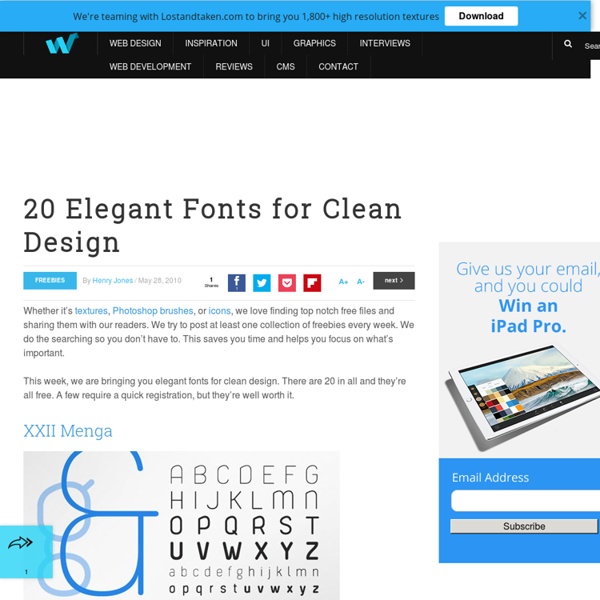 20 Elegant Fonts for Clean Design