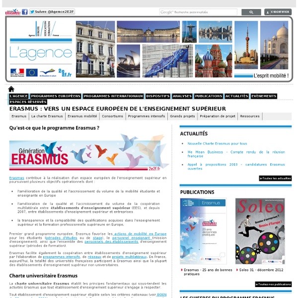 Erasmus : vers un espace européen de l'enseignement supérieur - Erasmus