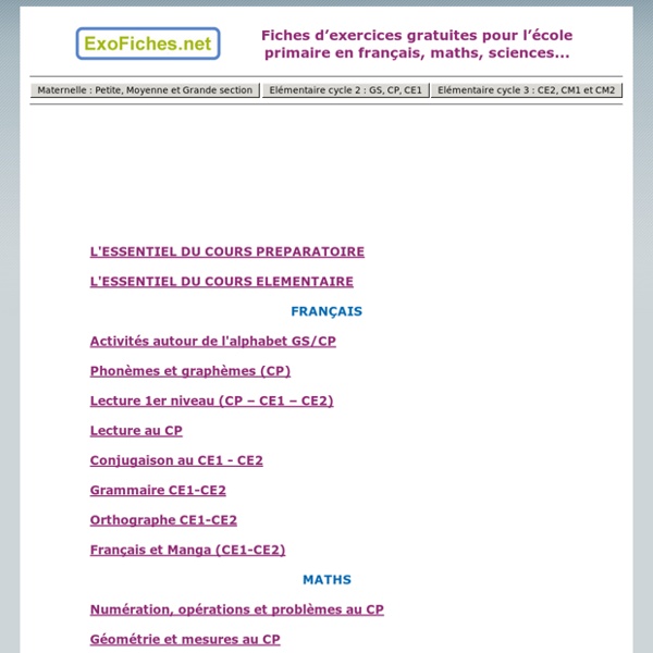 Elémentaire cycle 2 : GS, CP, CE1