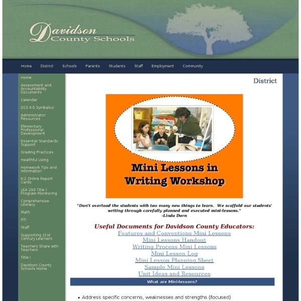 Elementary Education - Mini Lessons in Writing Workshop