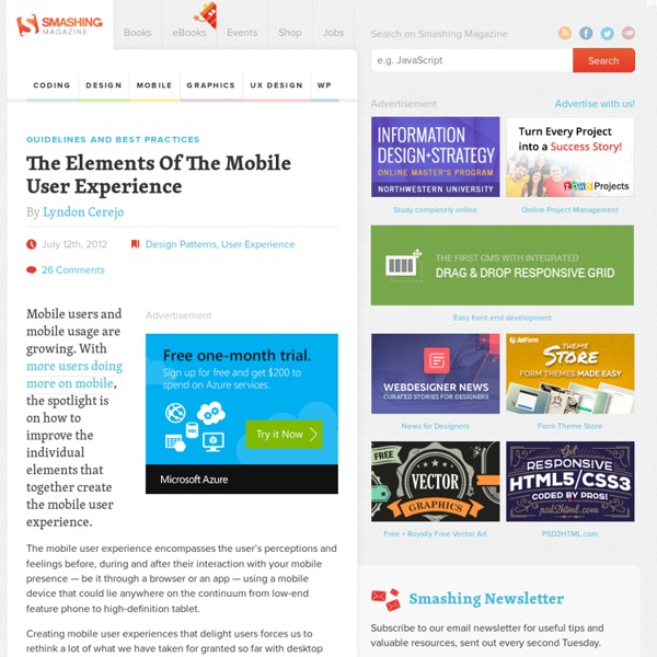 The Elements Of The Mobile User Experience